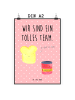 Mr. & Mrs. Panda Poster Toast Marmelade mit Spruch in Rot Pastell