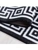 KADIMA DESIGN Teppich Kurzflor Waschbar Mäander DRAU Strapazierfähig OEKO-TEX in Schwarz