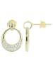 Adeliás Damen Ohrringe – Ohrstecker aus 925 Silber mit Zirkonia in gold