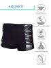 Aquarti Aquarti Herren Badehose Kurz Sportlich Streifen in schwarz/grau
