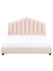 Beliani Doppelbett VINCENNES in Rosa/Schwarz - (W) 165 x (H) 124 x (L) 213 cm