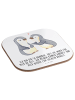 Mr. & Mrs. Panda Bierdeckel Pinguine trösten mit Spruch in Weiß
