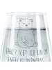 Mr. & Mrs. Panda Trinkglas Eisbär Faul mit Spruch in Transparent
