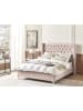 Beliani 2-tlg Doppelbett LUBBON in Rosa/Silber