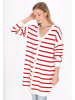 DreiMaster Women Cardigan in offwhite red stripe