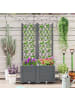 COSTWAY Blumenkasten mit Rankgitter 80x40x140cm in Grau