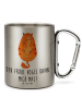 Mr. & Mrs. Panda Becher Katze Frühaufsteher mit Spruch in Silber