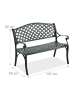 relaxdays Gartenbank in Schwarz/ Grün - (B)102 x (H)82 x (T)60 cm