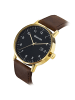 Gigandet Quarzuhr Herrenuhr "MINIMALISM" in Braun/Gold/Schwarz