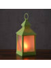 MARELIDA LED Laterne mit Flammeneffekt H: 24cm in grün