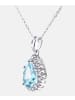 Diamant L'éternel Halskette mit Anhänger aus 375 Weißgold mit Diamant mit Topas