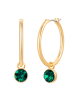 Lulu & Jane Creolen aus Messing mit Glaskristall in gelbgold