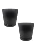 relaxdays 2x Blumentopf in Schwarz - (H) 20 x Ø 20 cm