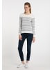DreiMaster Maritim Damen Strickpullover in Wollweiss Grau Melange