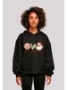 F4NT4STIC Oversized Hoody Peace Love Santa Weihnachten in schwarz