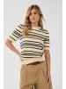 SAINT TROPEZ Strickpullover PilaSZ Gerade Passform in Brown Rice Ether Multi Stripe