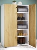VCM  XL Holz Großer Schuhschrank Schuhkommode Lona 5 in Weiß / Honig-Eiche
