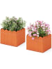 COSTWAY Pflanzkübel 2er Set HDPE 32x30x25cm in Orange