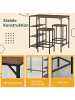 HOMCOM Bartisch-Set-109L x 60B x 100H cm-Schwarz+Rustikales Braun