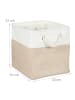 relaxdays 4 x Aufbewahrungskorb in Beige/ Weiß - (B)28 x (H)28 x (T)28 cm