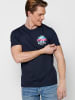 KOROSHI Kurzarm T-Shirt in blau