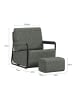 SoBuy Sessel mit Hocker in Anthrazit - (W) 67 x (H) 78 x (L) 59.5 cm