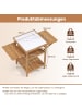 COSTWAY Grilltisch Gartentisch Outdoor Akazienholz in Hellbraun