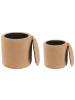 Beliani 2er-Set Pouf BEREA in Braun