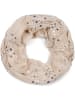 styleBREAKER Loop Schal mit Metallic Sterne Print in Beige