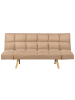 Beliani 3-Sitzer Sofa INGARO in Braun/Heller Holzfarbton - (W) 182 x (H) 86 x (L) 79 cm