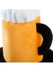 tectake Hoher Party-Bierhut mit Henkel, schwarz/gelb