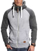 behype Sweatjacke - BHSILA Hoodie Weicher Kapuzenpullover Sweatshirt in Hellgrau