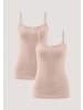 Hessnatur Spaghetti Top Fitted 2er-Set in cremerosa