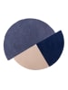 KADIMA DESIGN Wollteppich Segment Muster, Geometrisch, Wohnzimmer in Blau-Beige