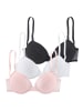 PETITE FLEUR Push-up-BH in rosé + weiß + schwarz