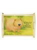 Mr. & Mrs. Panda Tablett Holz Wombat Design mit Spruch in Weiß