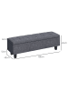 HOMCOM Sitzbank in Dunkelgrau 138L x 40B x 45H cm