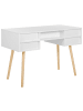 Beliani Schreibtisch LEVIN in Weiß/Braun - (W) 110 x (H) 78 x (L) 55 cm