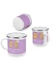 Mr. & Mrs. Panda Camping Emaille Tasse Unschlagbares Brautpaar m... in Lavendeltraum
