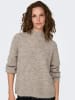 JACQUELINE de YONG Strickpullover Hoher Kragen Langarm in Grau-3