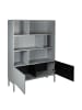 home24 home24 Regal aus lackiertem MDF & massiver Buche in Rot, 120 x 160 x 35 cm in Hellgrau