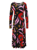 Aniston SELECTED Midikleid in schwarz-pink-camel-rot-rose-offwhite