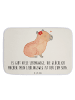 Mr. & Mrs. Panda Badezimmermatte Capybara Blume mit Spruch in Weiß