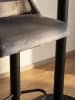 KADIMA DESIGN Barhocker Samt Hocker mit Lehne 86 - 106 cm, Küchenhocker in Grau