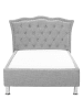 Beliani Einzelbett METZ in Grau/Silber - (W) 126 x (H) 102 x (L) 217 cm