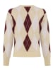 Kangaroos Strickpullover in Natur-bordeaux