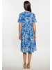 Usha Damen Kleid in Blau Wollweiss
