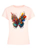 F4NT4STIC Ladies Box T-Shirt Schmetterling Blume in pink