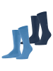 Burlington Socken 2er Pack in Dunkelblau/Blau