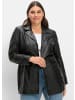 sheego Leder-Jacke in schwarz